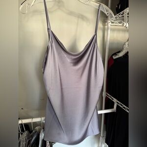 Elegant Silver-Gray Satin Cami